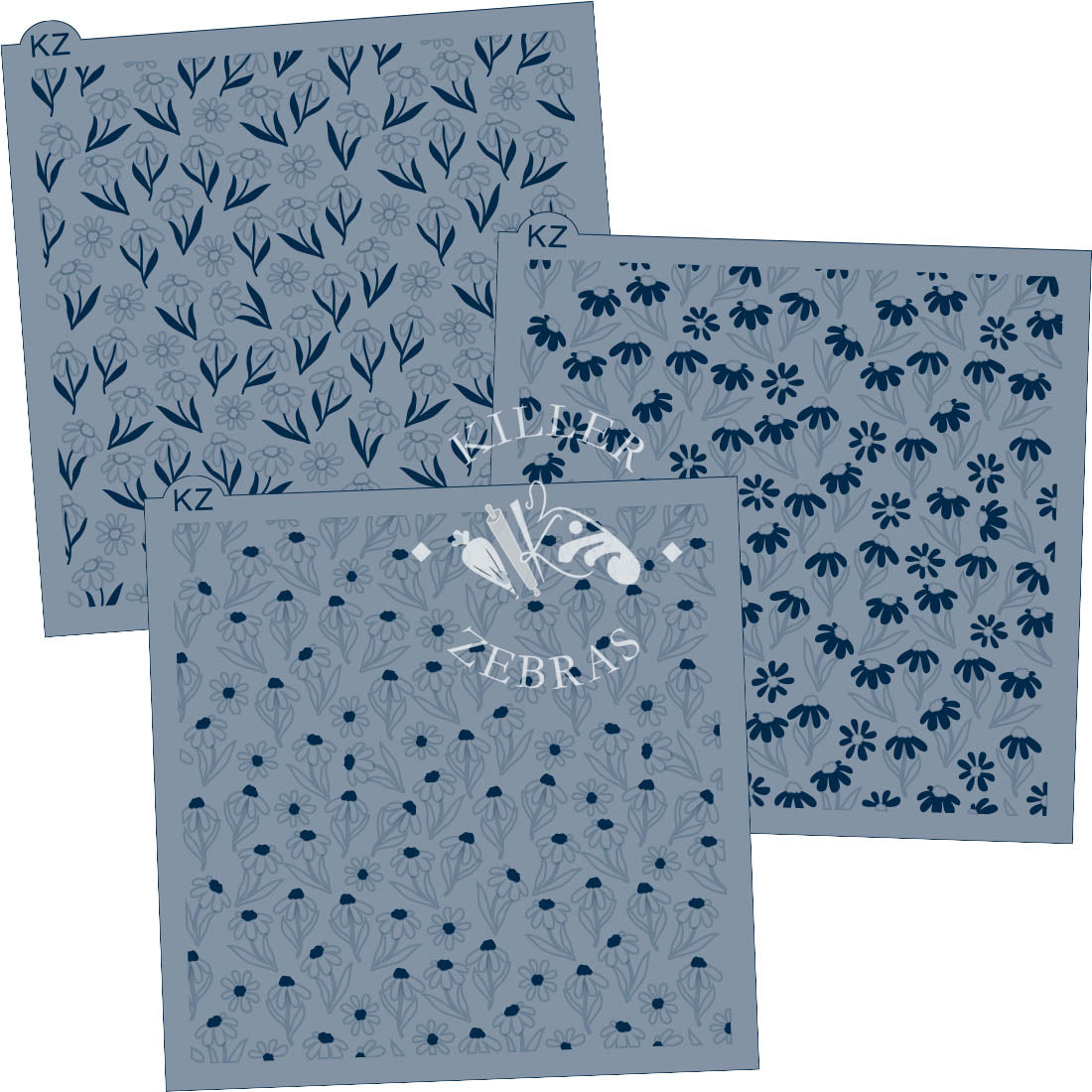 5.5 x 5.5 Stencil Black Eyed Susans – Layered Cookie Stencil