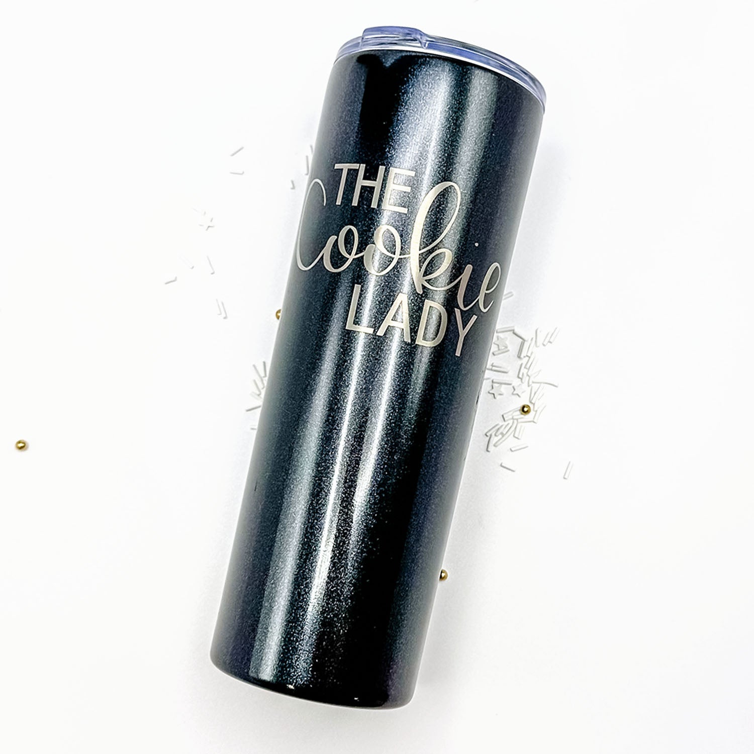 Tumbler Black Glitter Stainless Steel 20 oz. Tumbler