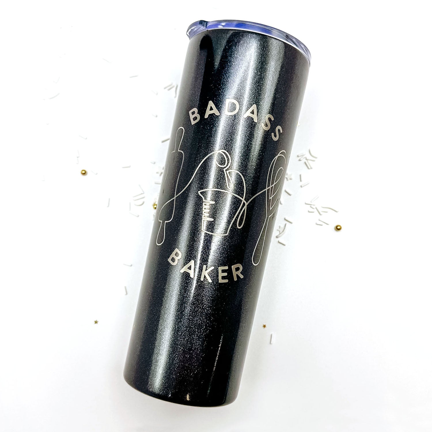 Tumbler Black Glitter Stainless Steel 20 oz. Tumbler