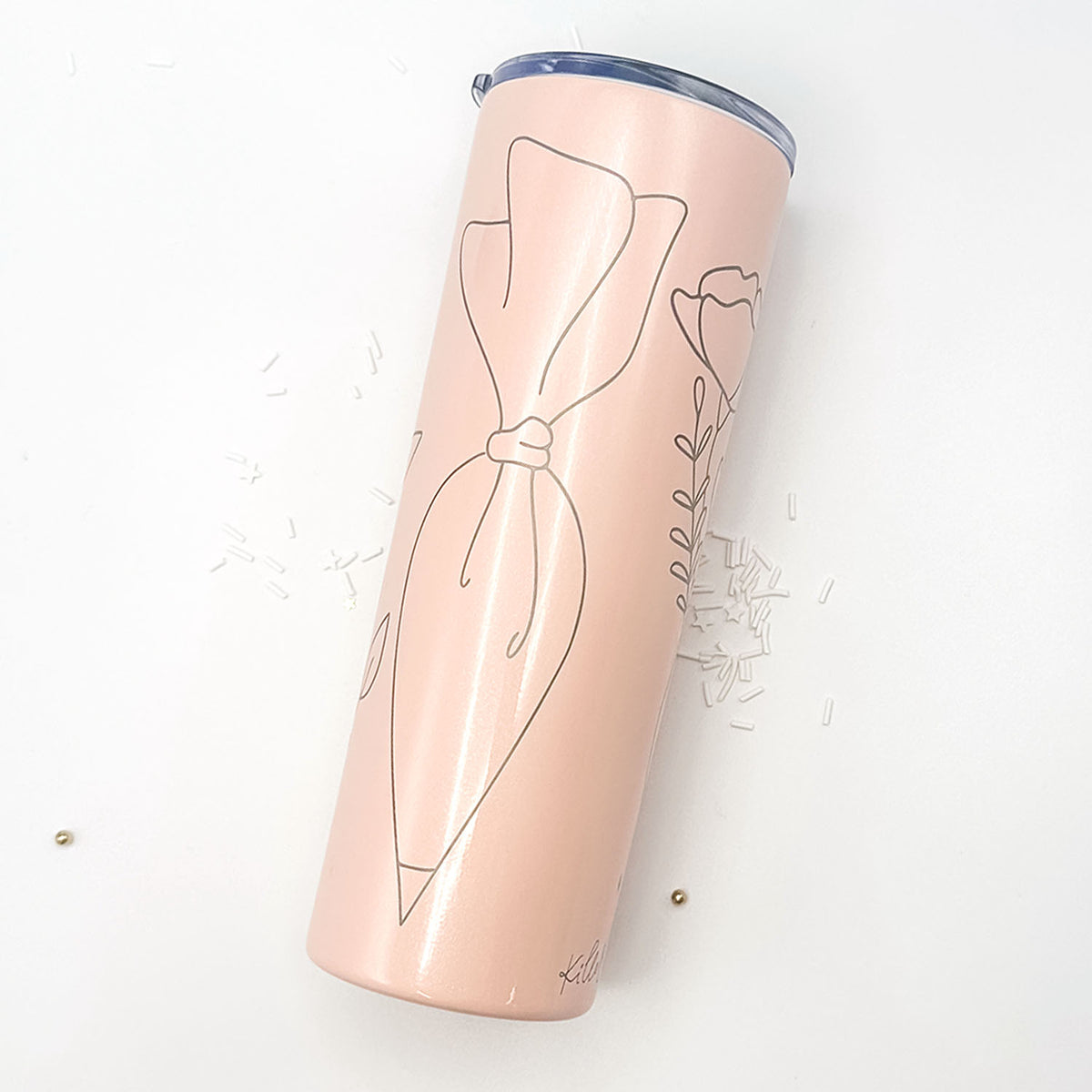 Tumbler Blush Glitter Stainless Steel 20 oz. Tumbler