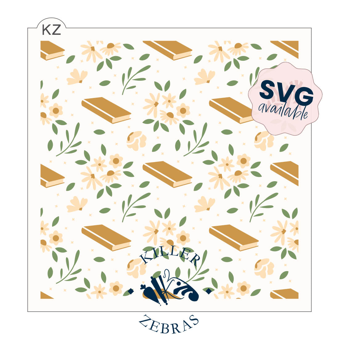 5.5 x 5.5 Stencil Book Lover 3 Part Stencil