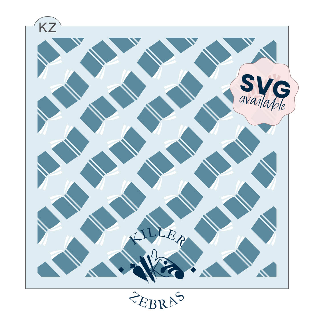 5.5 x 5.5 Stencil Bookworm 2 Part Stencil