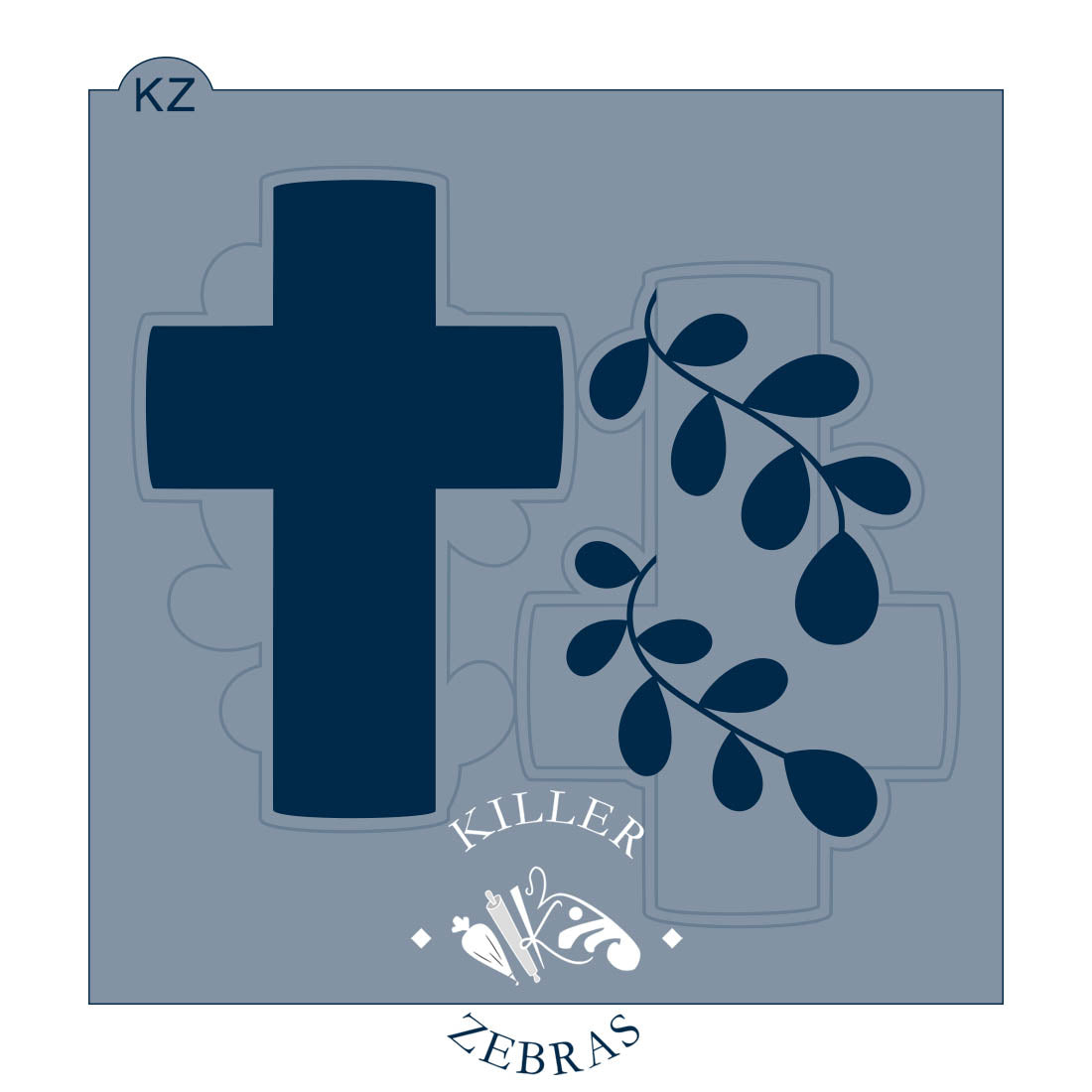 Cookie Cutters Botanical Cross – Cookie Cutter &amp; Stencil Set