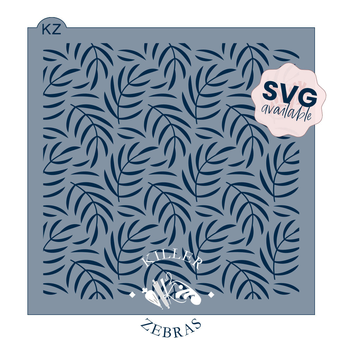 5.5 x 5.5 Stencil Botanical Leaves Stencil