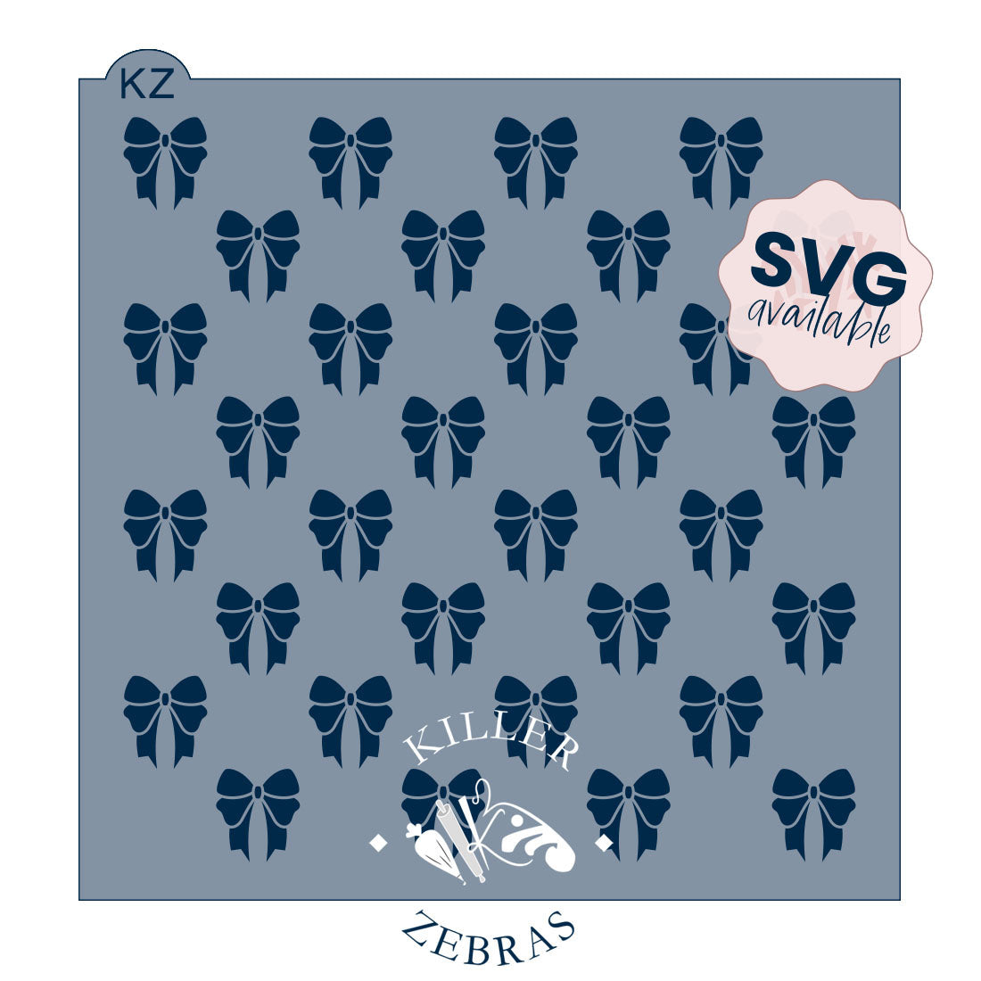 5.5 x 5.5 Stencil Bows Stencil