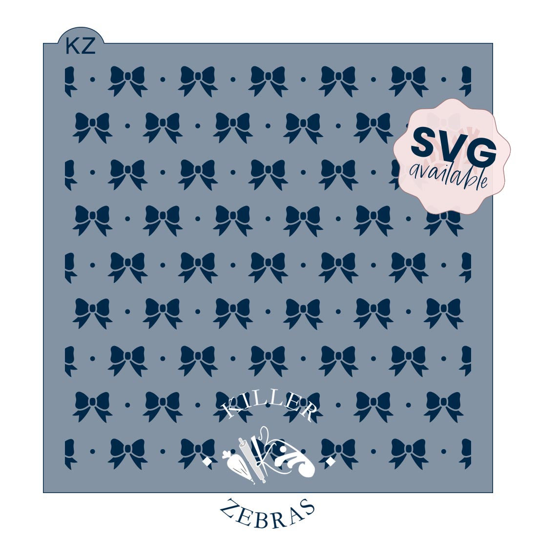 5.5 x 5.5 Stencil Bows and Polka Dots – Cookie Stencil
