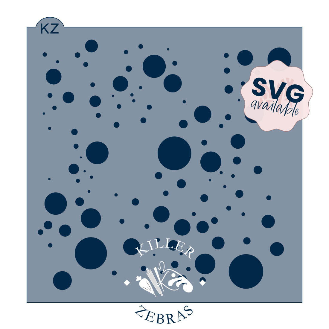 5.5 x 5.5 Stencil Bubbles – Cookie Stencil