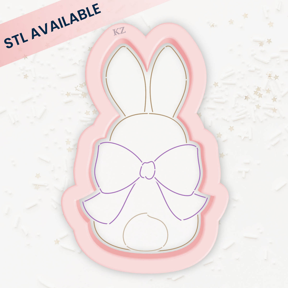 Cookie Cutters Bunny Back with Bow – Cookie Cutter &amp; Stencil Set