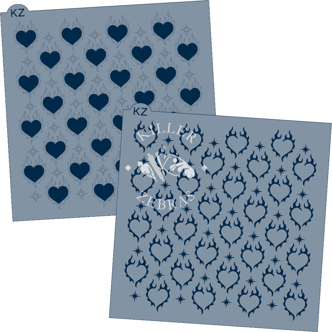 5.5 x 5.5 Stencil Burning Love 2 Part Stencil