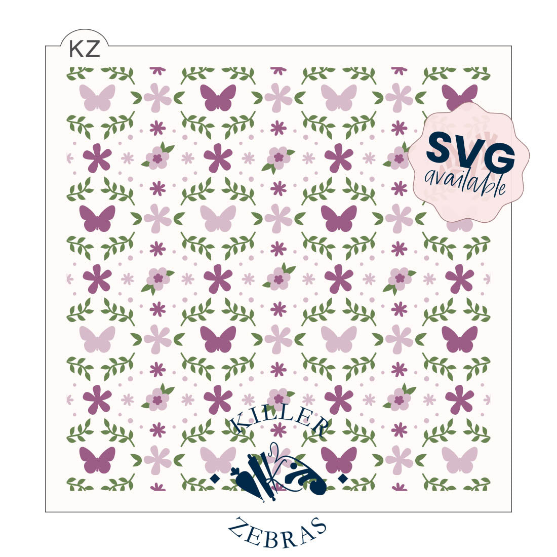 5.5 x 5.5 Stencil Butterfly Garden 3 Part Stencil