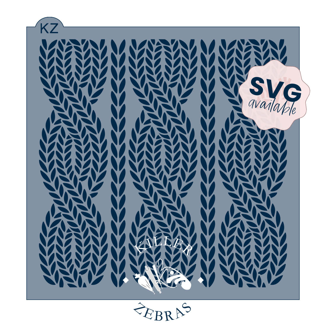 5.5 x 5.5 Stencil Cable Knit Stencil