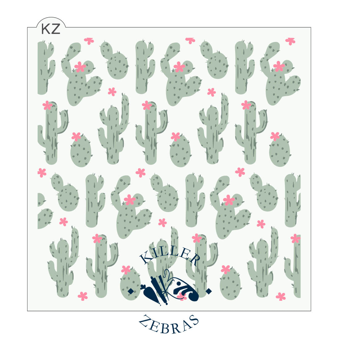 5.5 x 5.5 Stencil Cactus Garden 3 Part Stencil