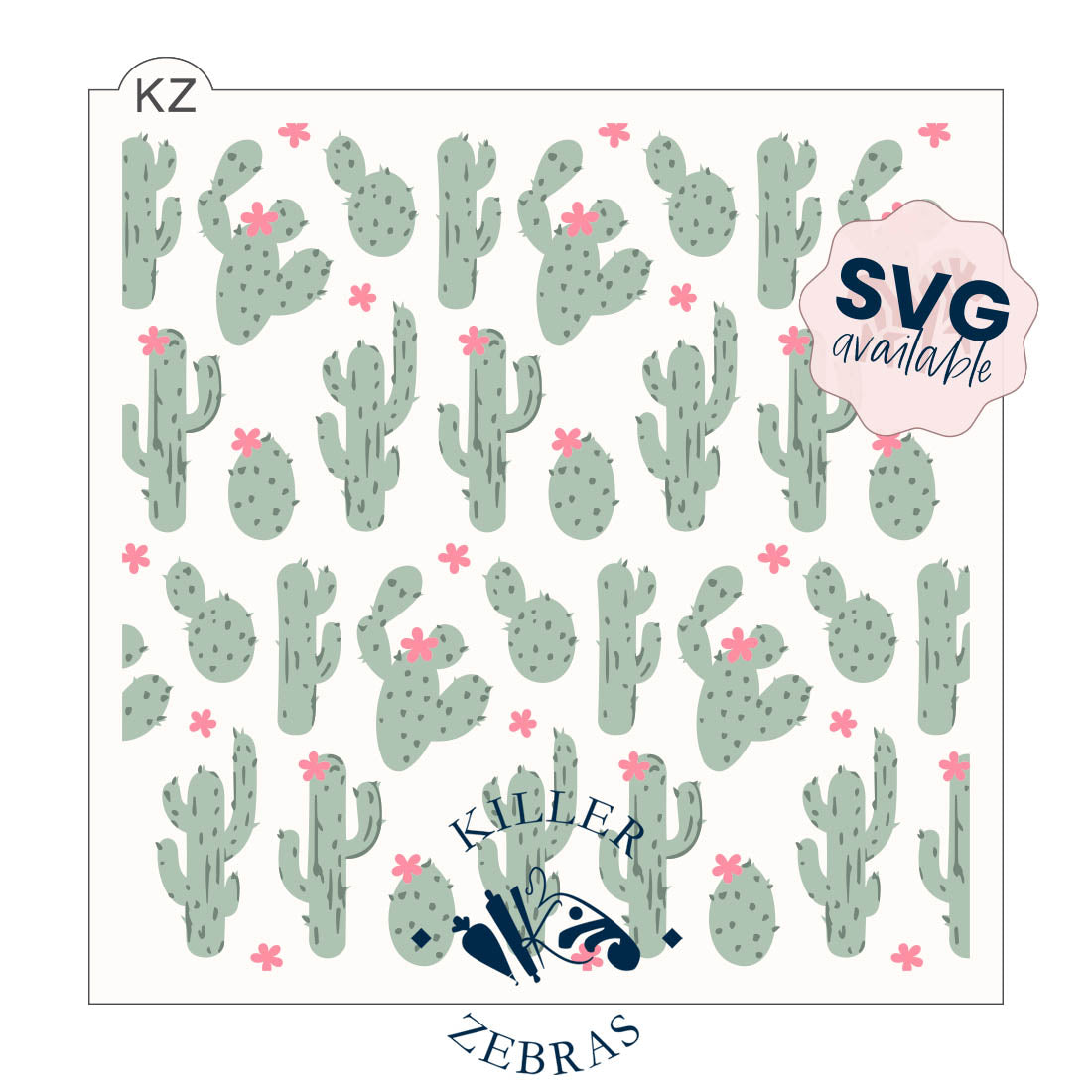 5.5 x 5.5 Stencil Cactus Garden – Layered Cookie Stencil