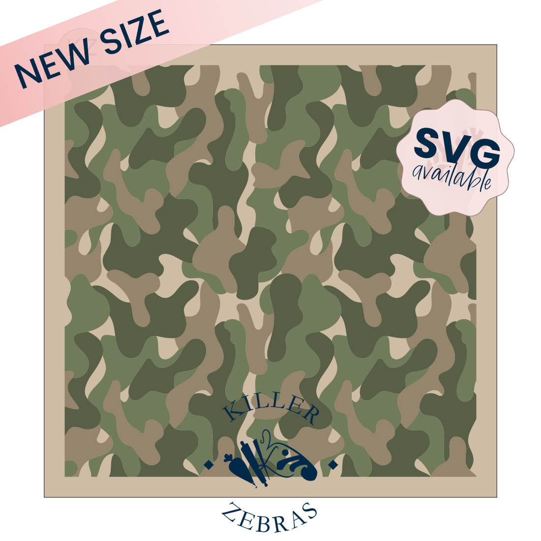 5.5 x 5.5 Stencil Camo – Layered Cookie Stencil