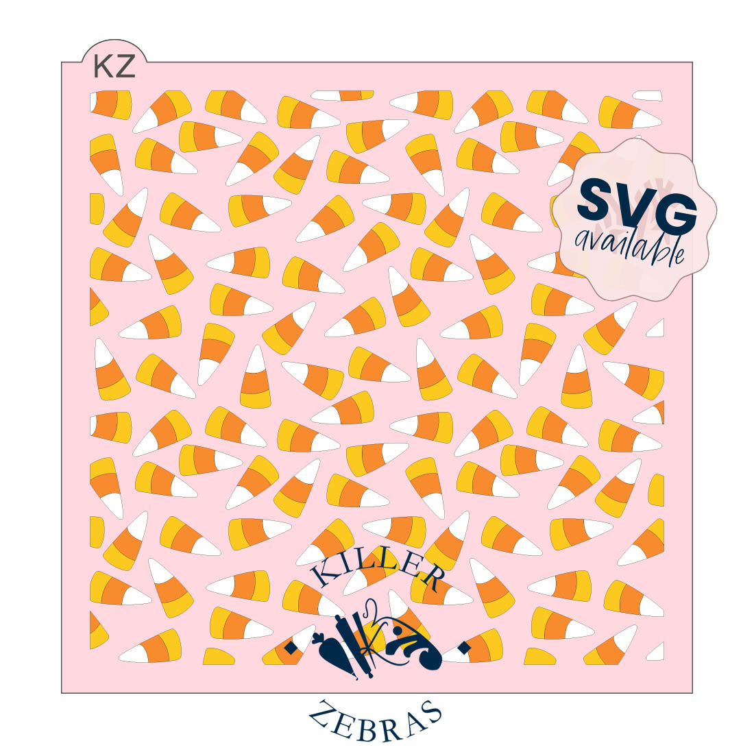 5.5 x 5.5 Stencil Candy Corn 3 Part Stencil