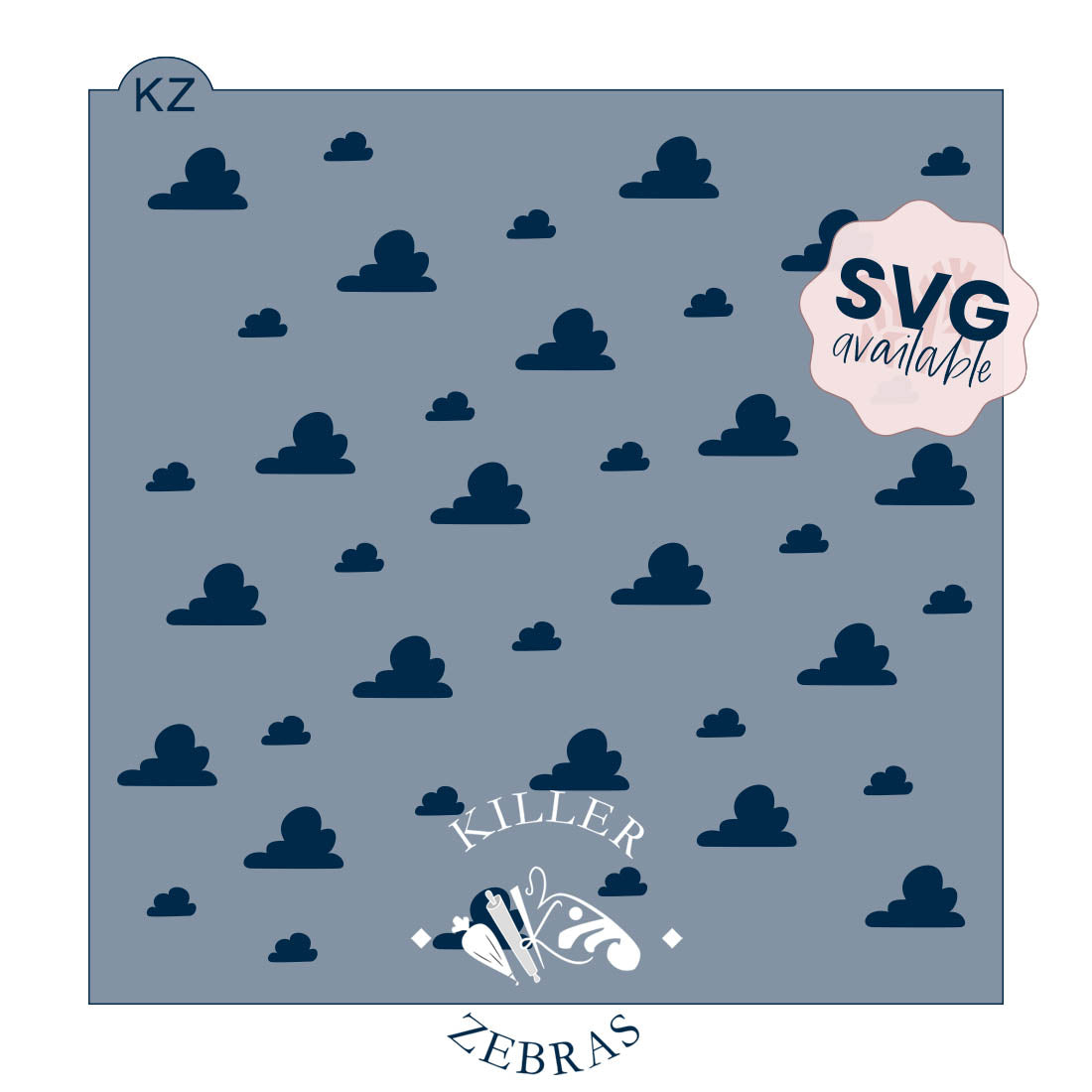 5.5 x 5.5 Stencil Cartoon Clouds – Cookie Stencil