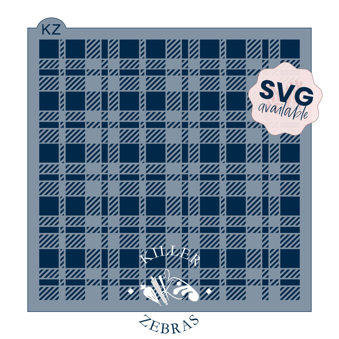 5.5 x 5.5 Stencil Check Plaid Stencil