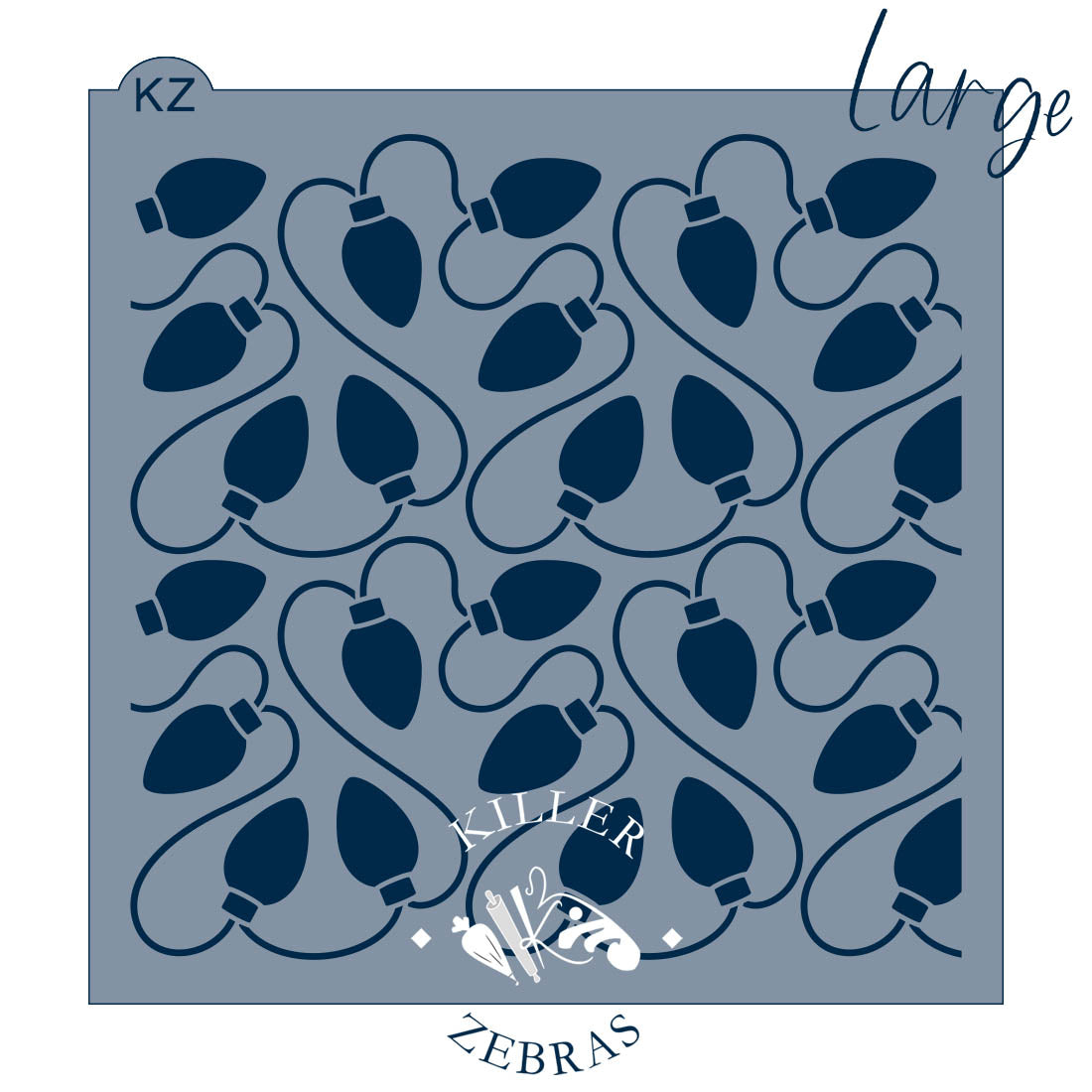 5.5 x 5.5 Stencil Christmas Lights Stencil Large