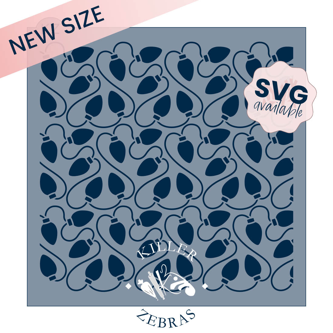 5.5 x 5.5 Stencil Christmas Lights Stencil