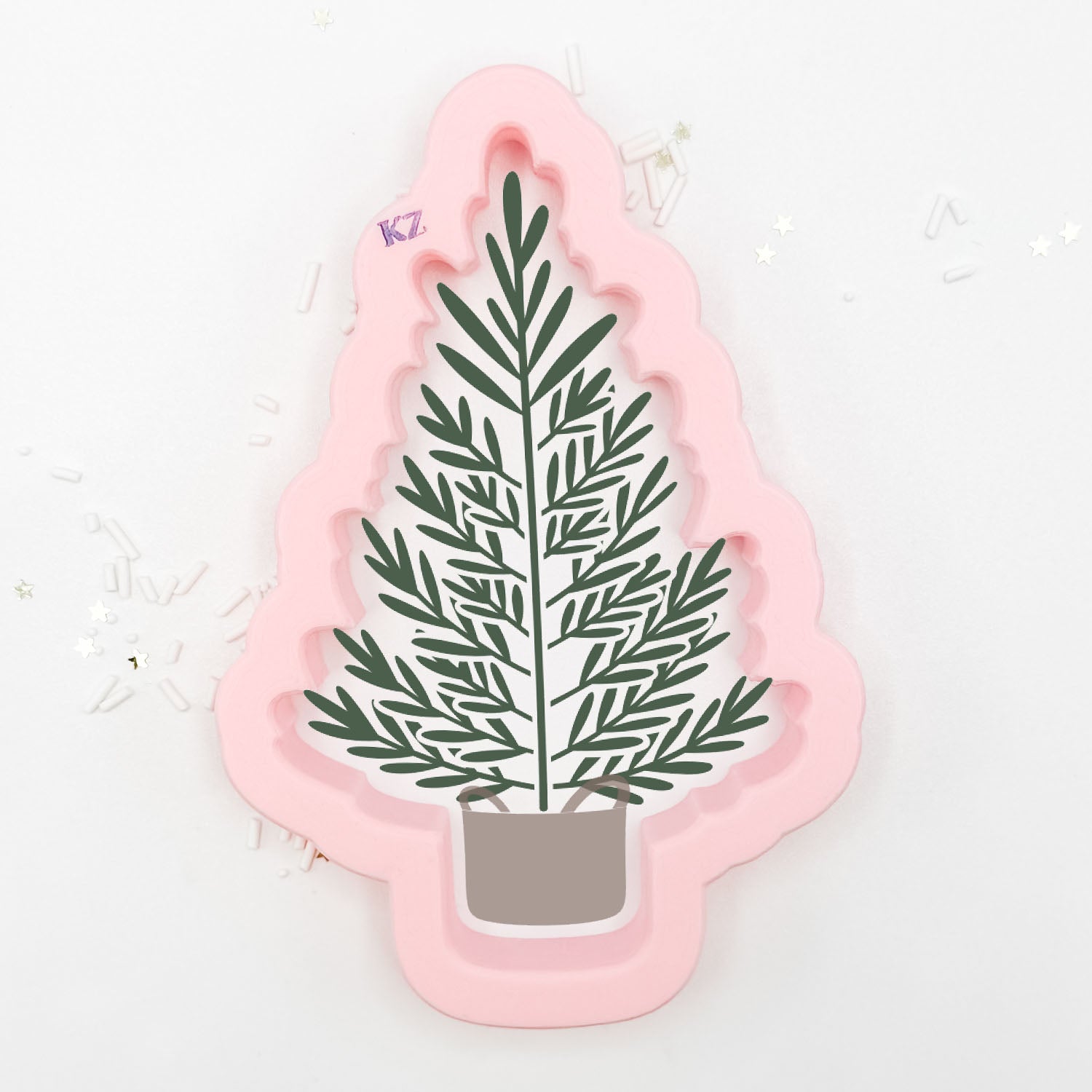Christmas Tree in Basket Cutter/Stencil