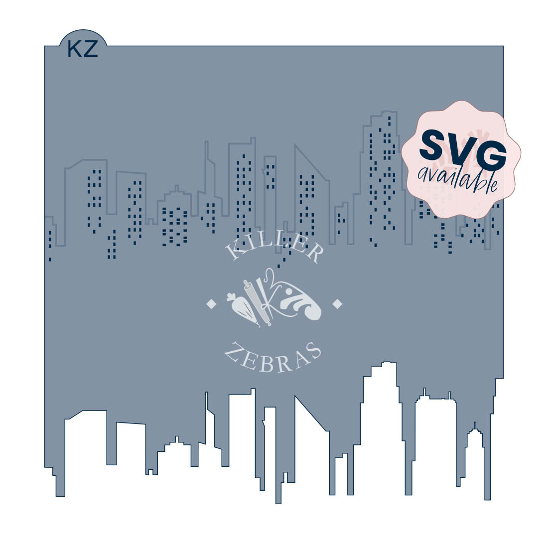 5.5 x 5.5 Stencil City Skyline – Cookie Stencil