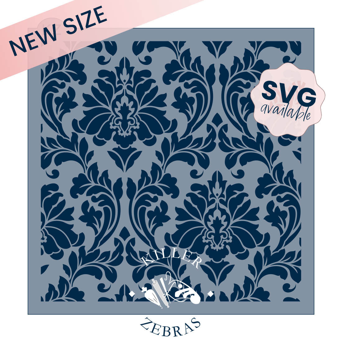5.5 x 5.5 Stencil Classic Damask Stencil