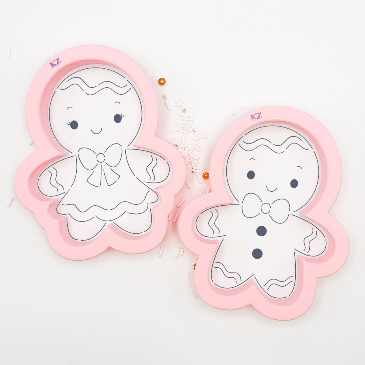 Cookie Cutters Classic Gingerbread Boy &amp; Girl Cutter/Stencil Set of 2