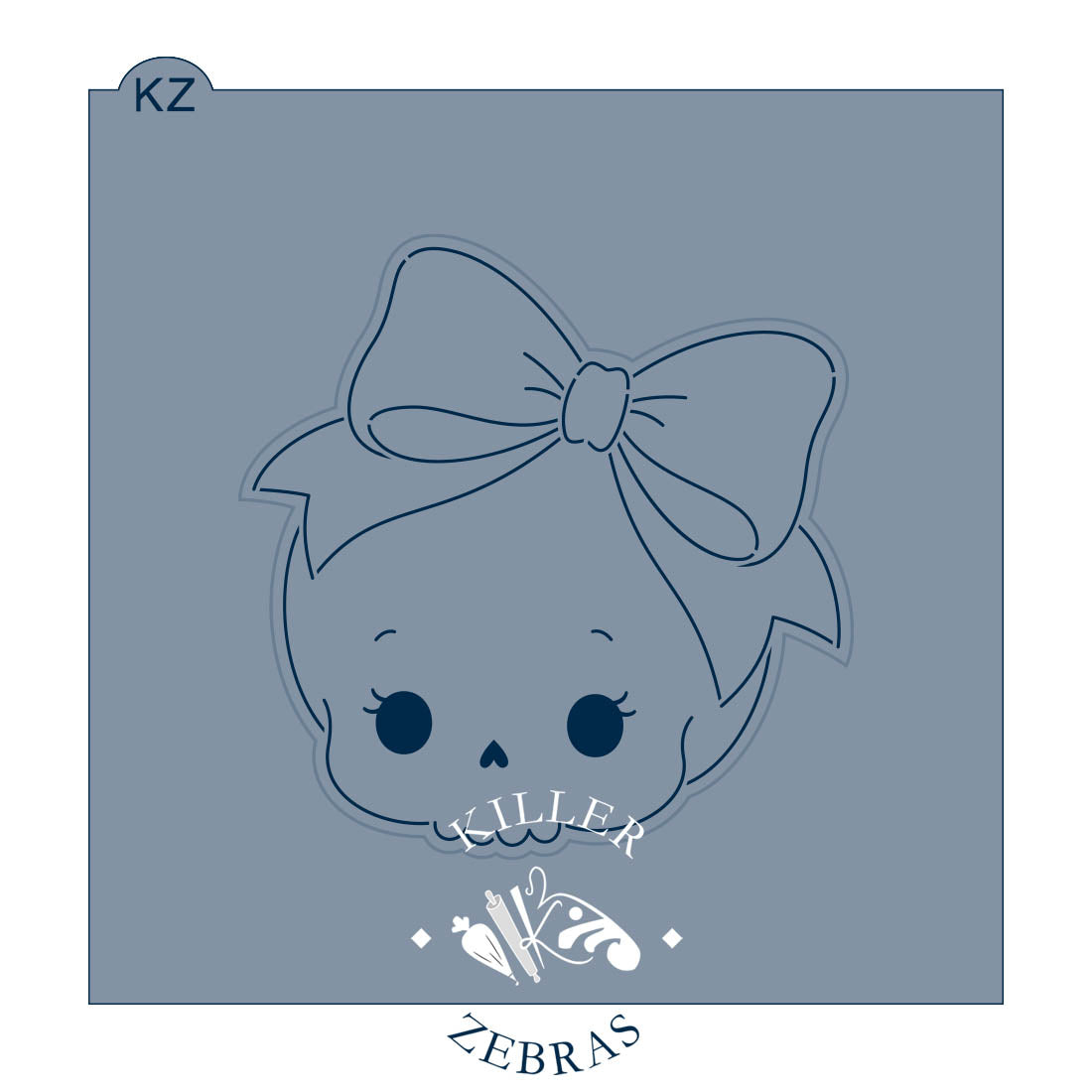 Coquette Skull – Cookie Cutter & Stencil Set