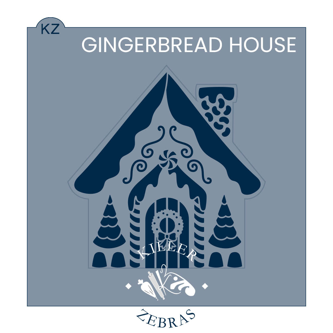 5.5 x 5.5 Stencil Cottage House Stencils Gingerbread House