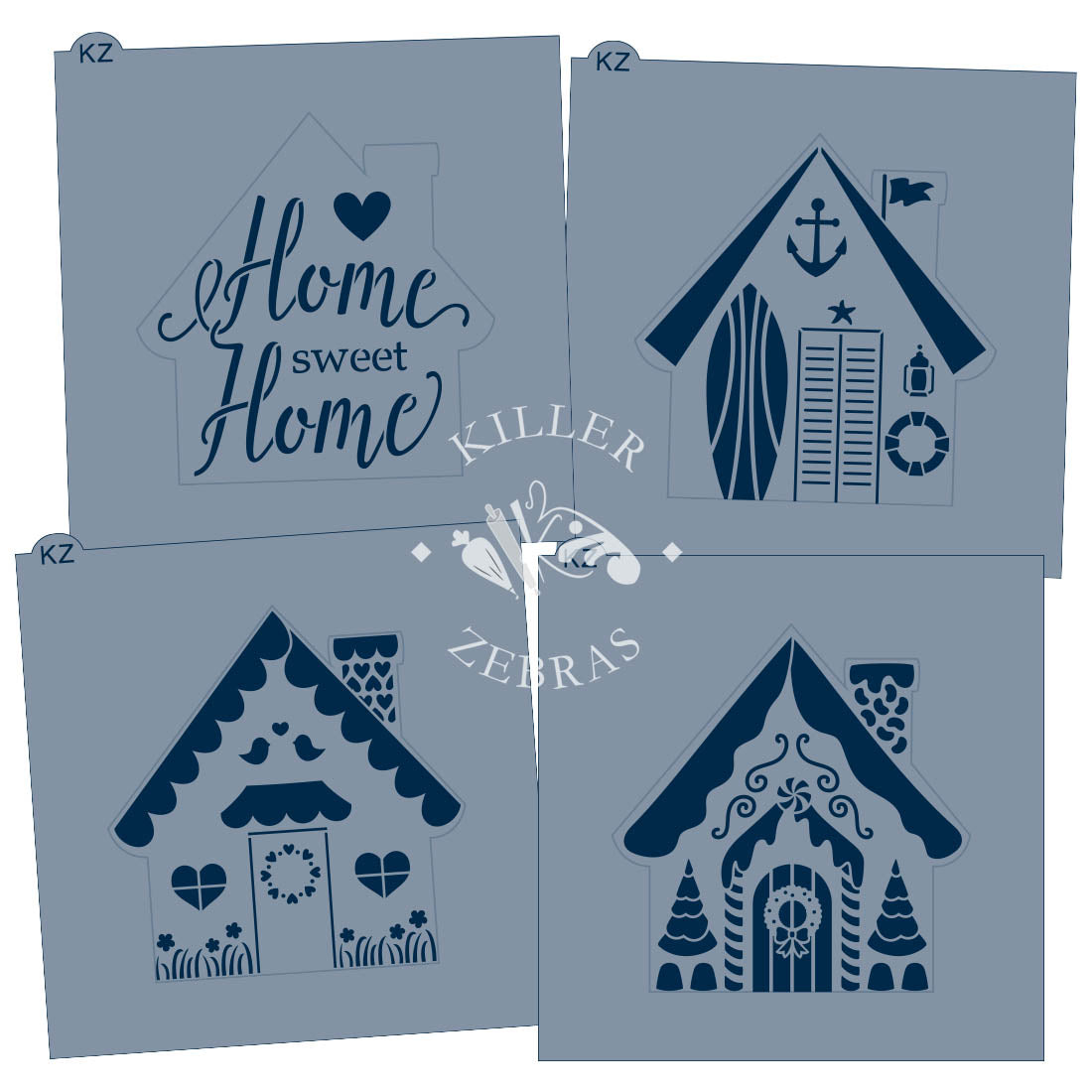 5.5 x 5.5 Stencil Cottage House Stencils All 4