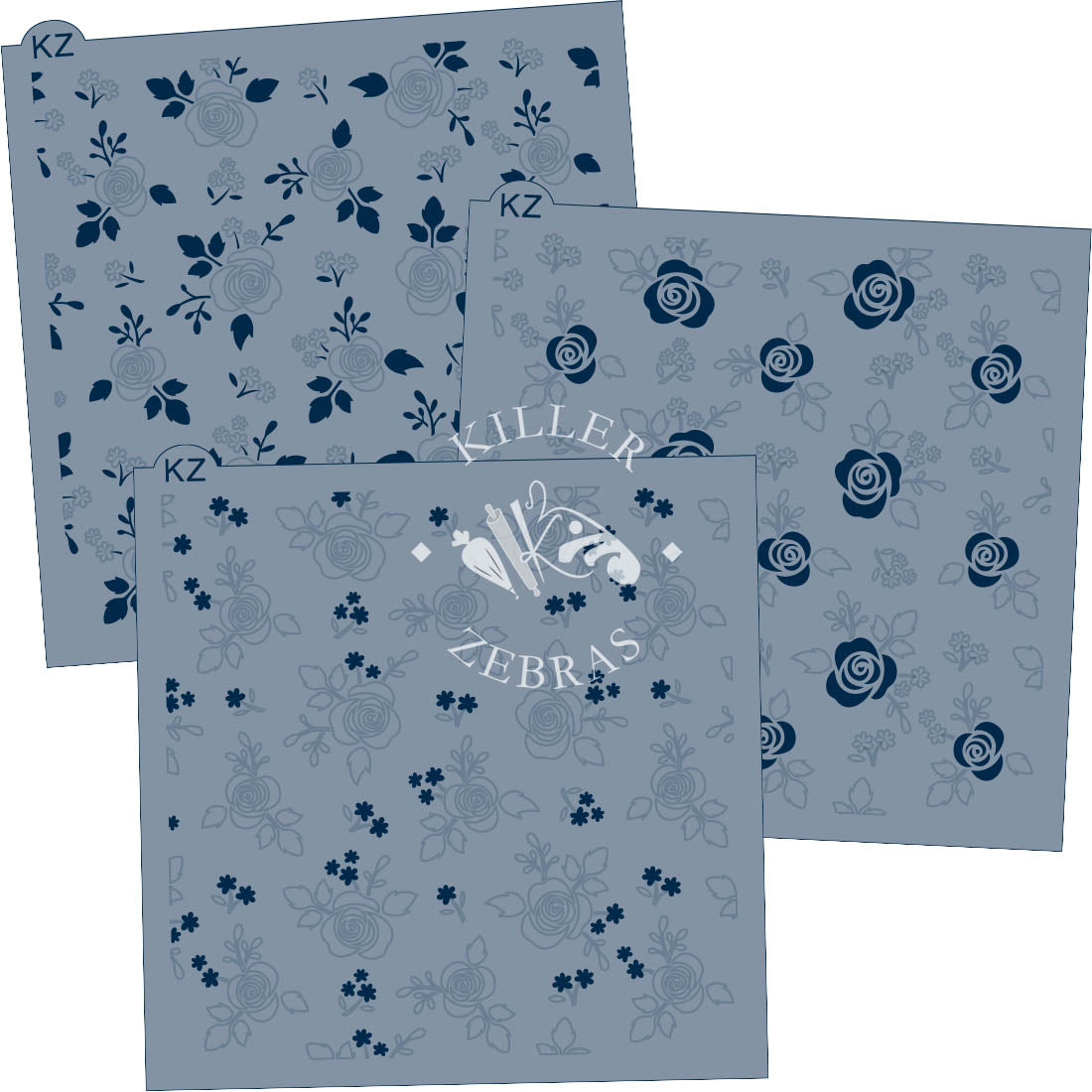 5.5 x 5.5 Stencil Country Rose – Layered Cookie Stencil