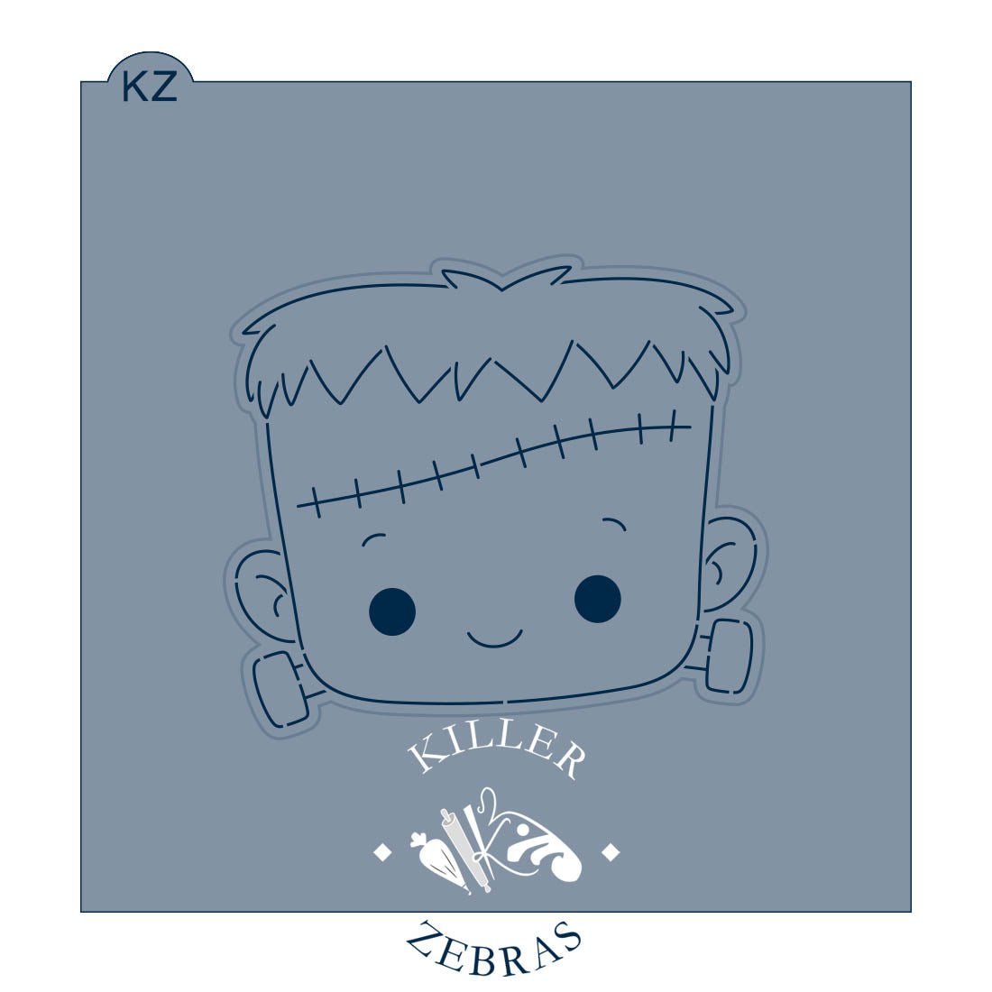 Cute Frankenstein's Monster – Cookie Cutter & Stencil Set