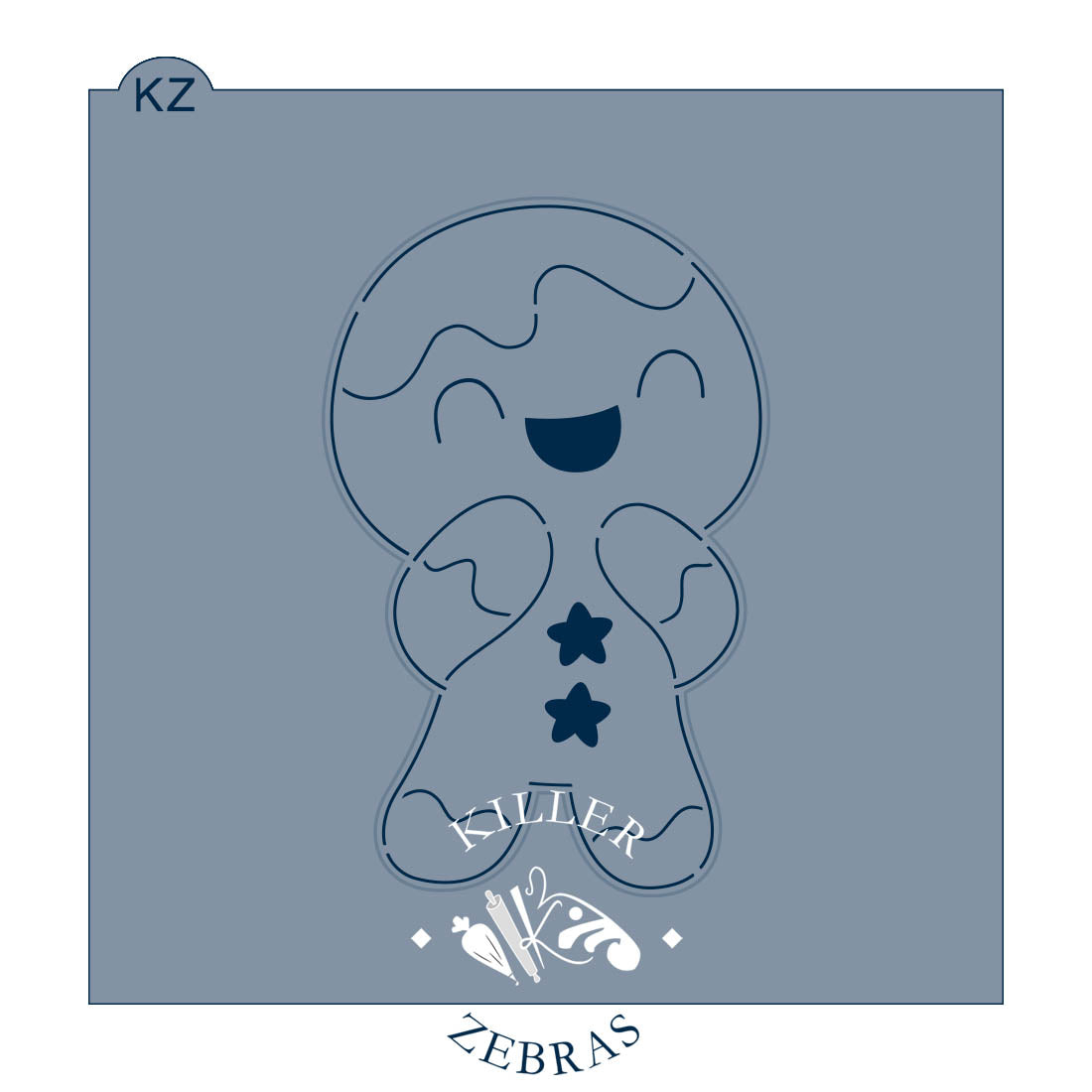 Cookie Cutters Cute Gingerbread Man (Style 2) Cutter/Stencil