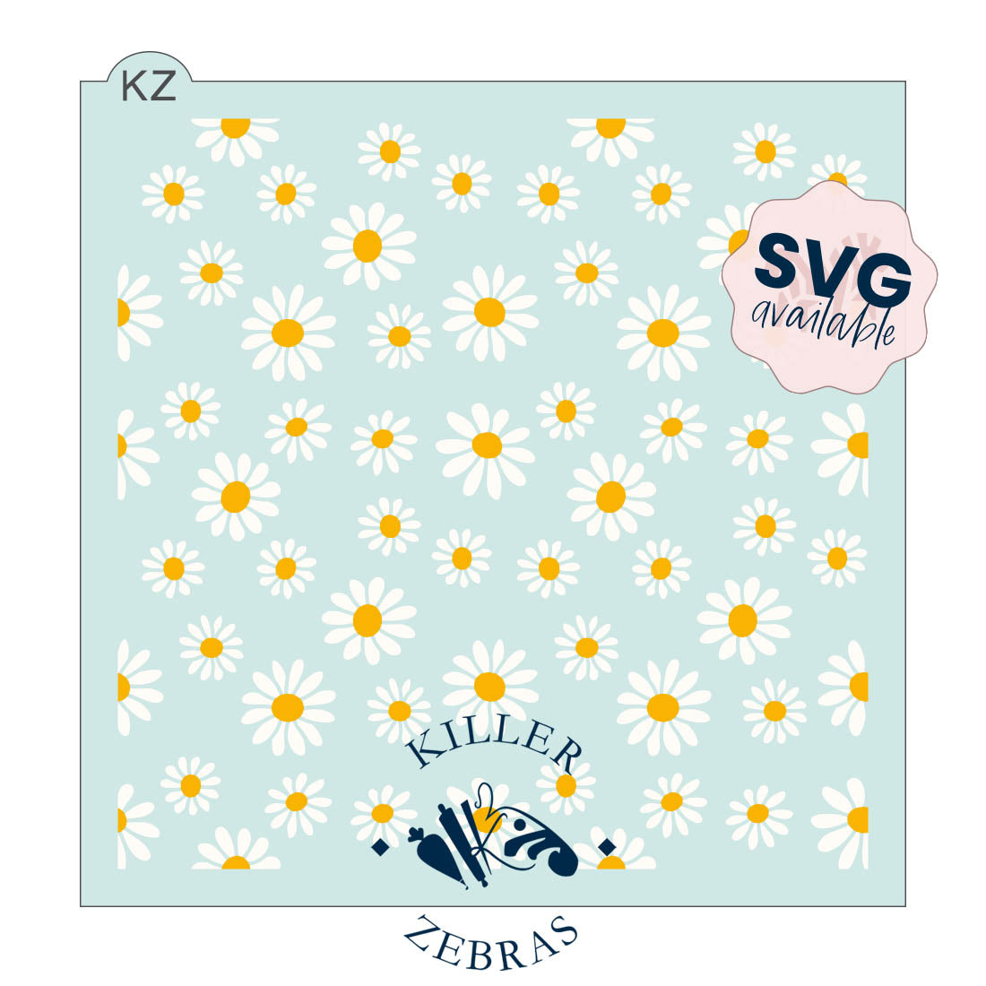 5.5 x 5.5 Stencil Daisies 2 Part Stencil