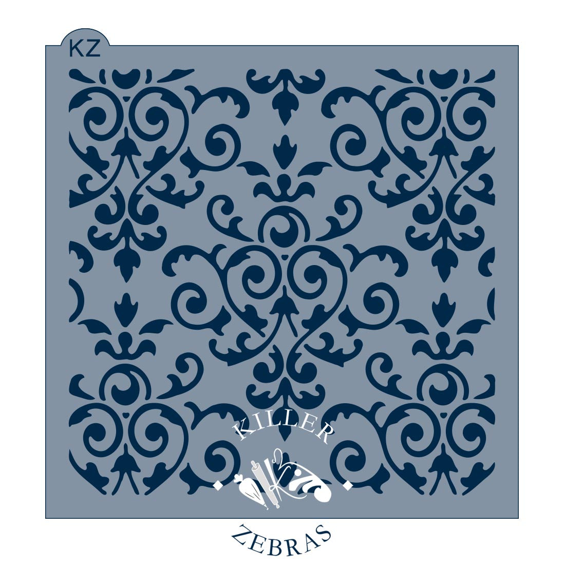 5.5 x 5.5 Stencil Damask Stencil