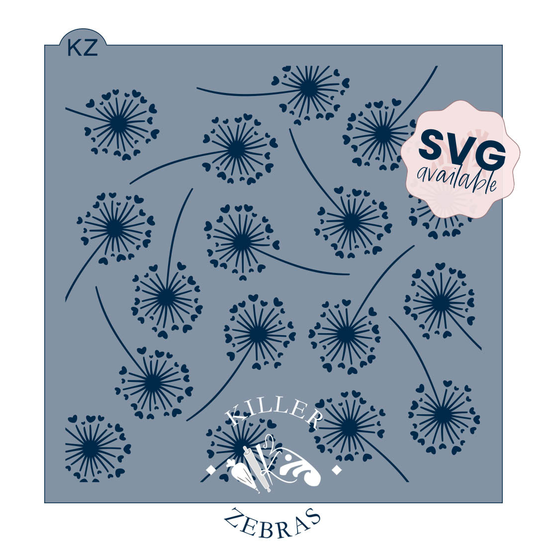 5.5 x 5.5 Stencil Dandelion Love – Cookie Stencil