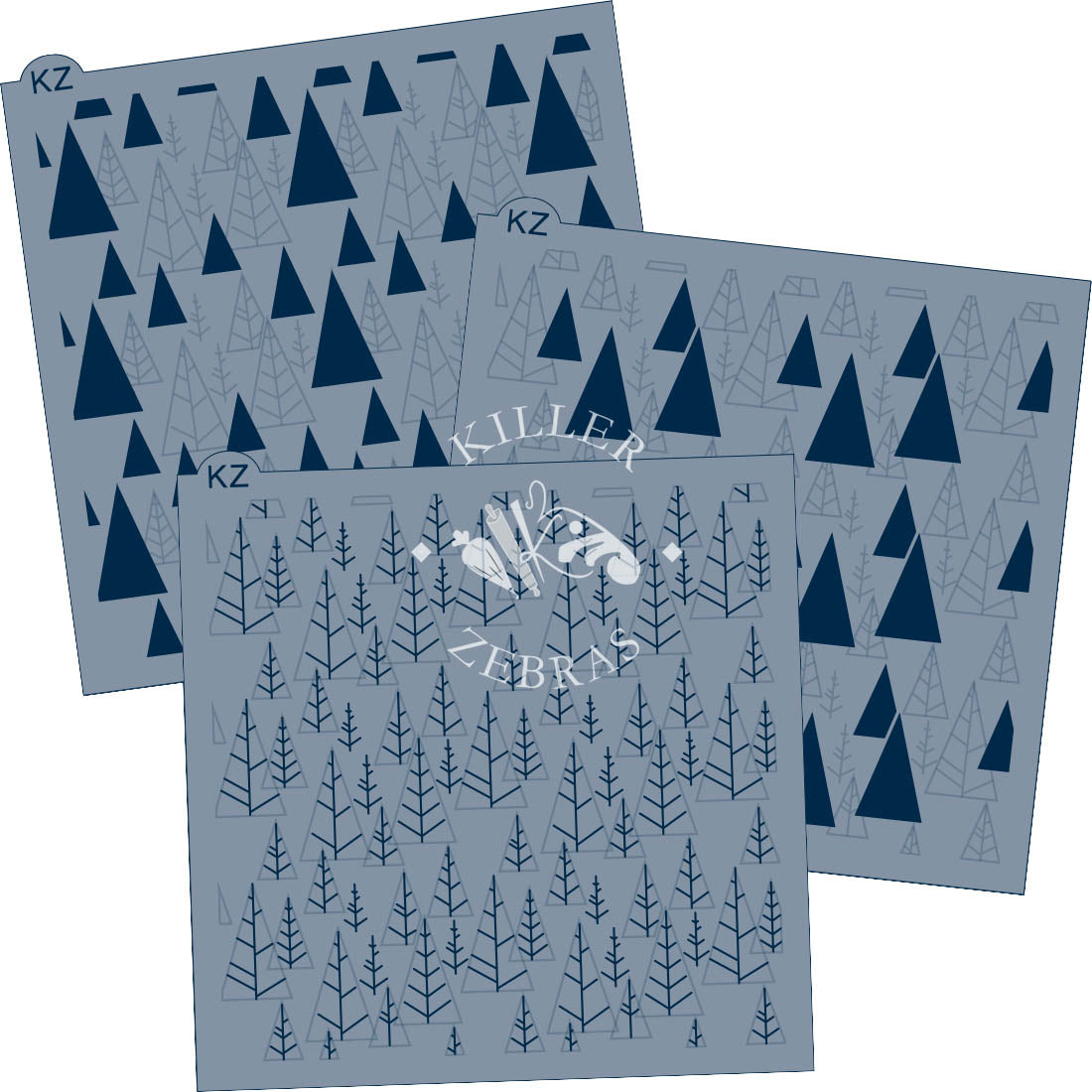 5.5 x 5.5 Stencil Deep in the Forest 3 Part Stencil