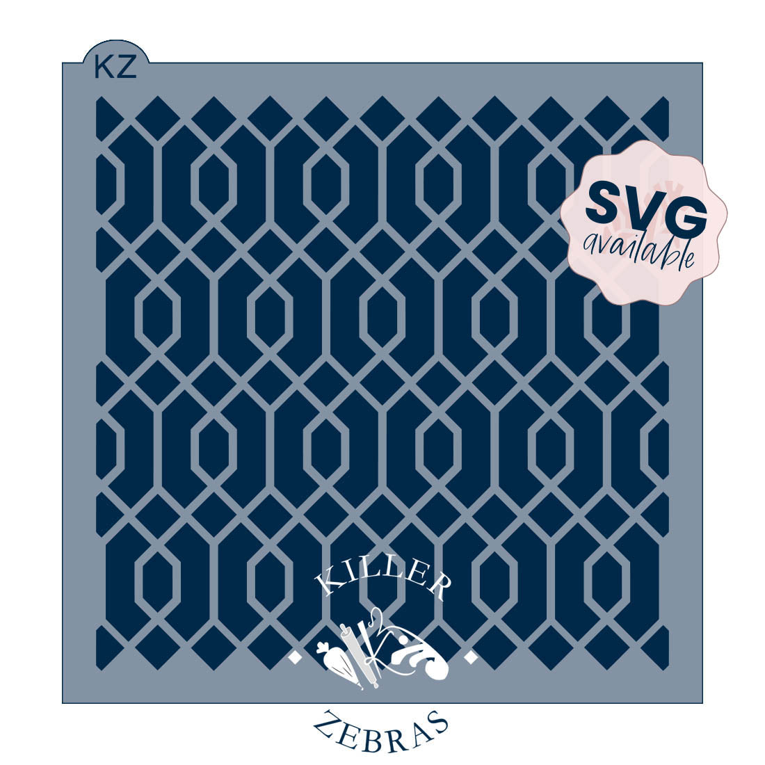 5.5 x 5.5 Stencil Diamond Lattice – Cookie Stencil