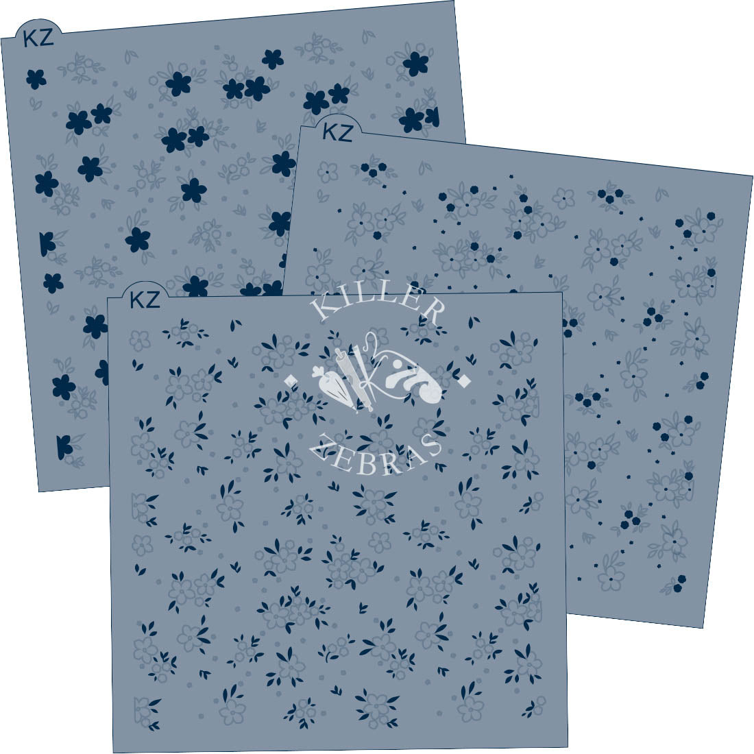 5.5 x 5.5 Stencil Ditzy Flowers 3 Part Stencil