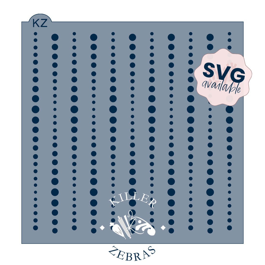 5.5 x 5.5 Stencil Dotted Pinstripes – Cookie Stencil