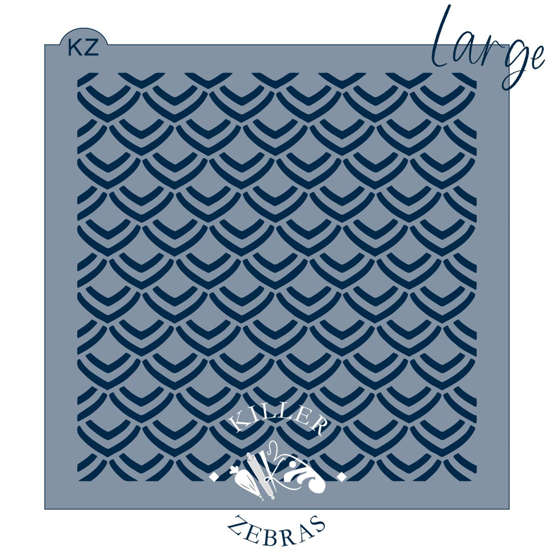 5.5 x 5.5 Stencil Dragon Scales Stencil Large