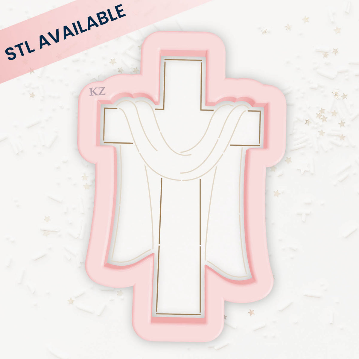 Cookie Cutters Draped Cross – Cookie Cutter &amp; Stencil Set