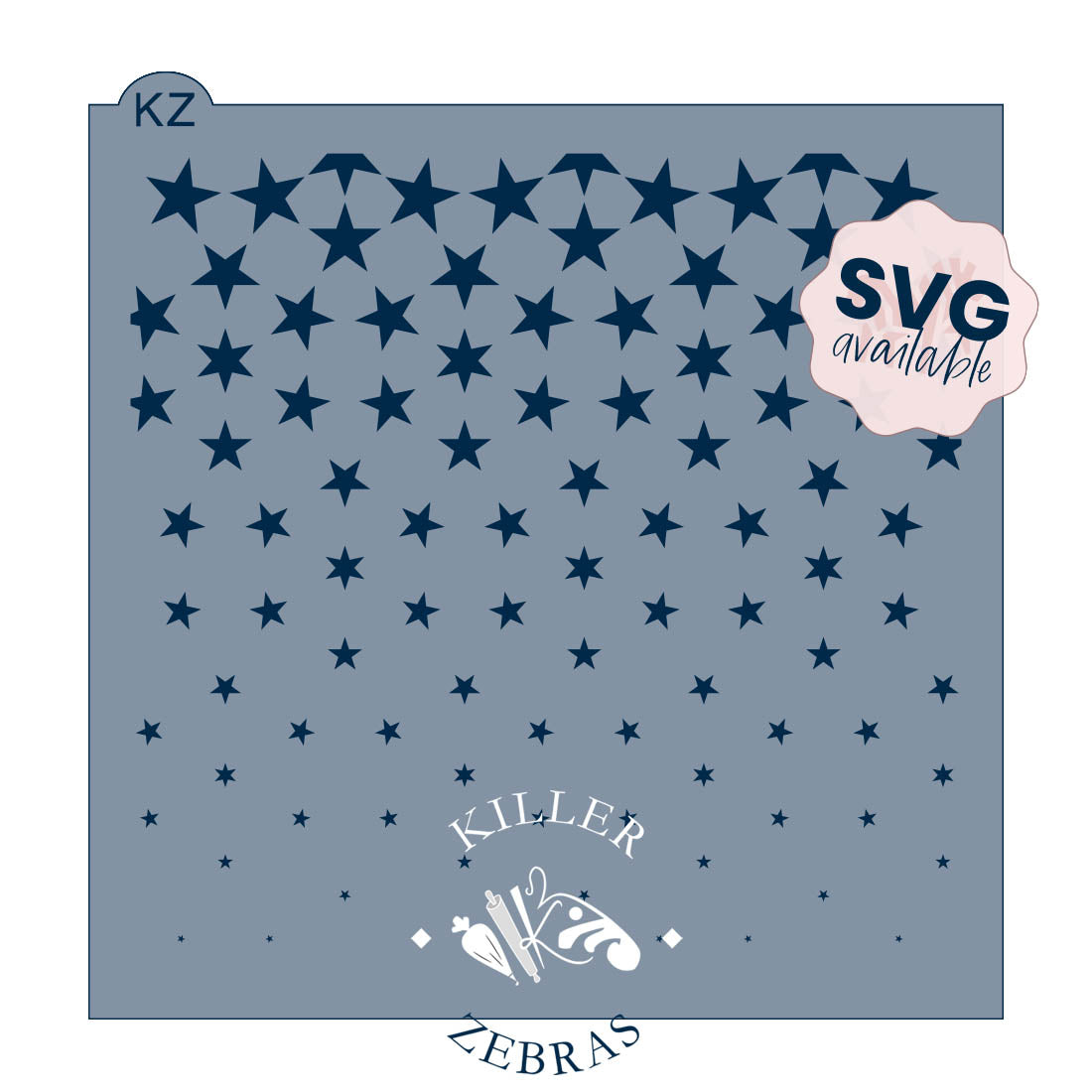 5.5 x 5.5 Stencil Fading Stars Stencil
