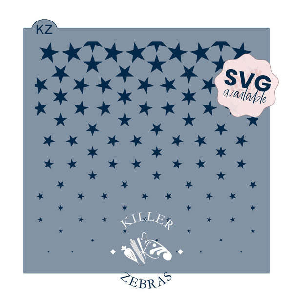 Fading Stars Cookie Stencil | Cookie Decorating Stencil - Killer Zebras
