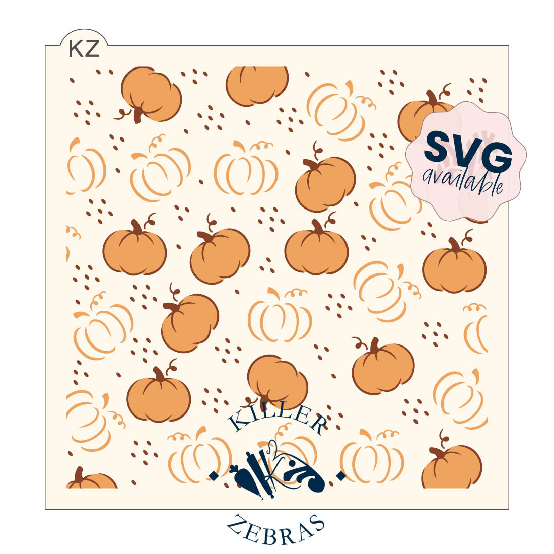 5.5 x 5.5 Stencil Fall Pumpkins – Layered Cookie Stencil