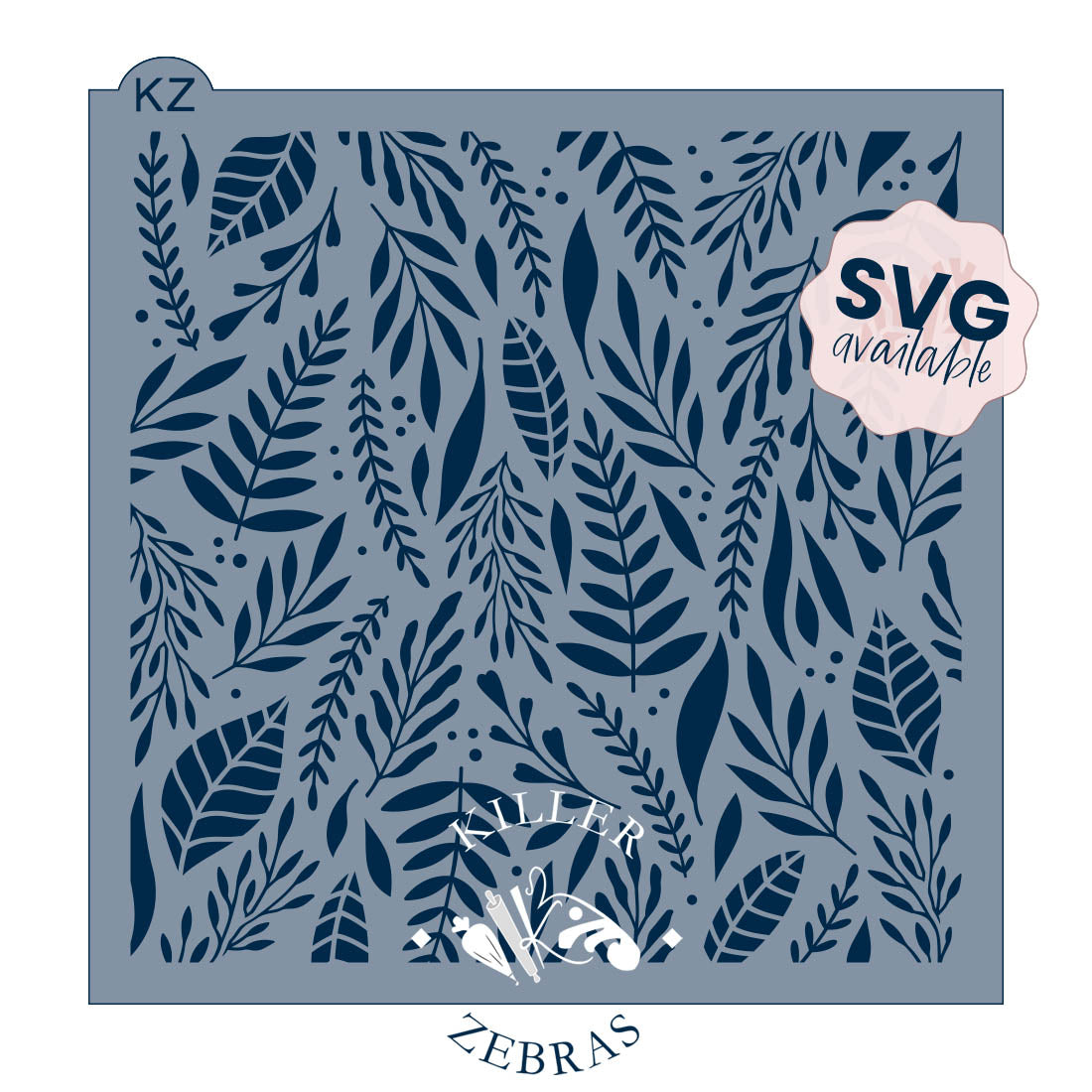 5.5 x 5.5 Stencil Fern Flora – Cookie Stencil