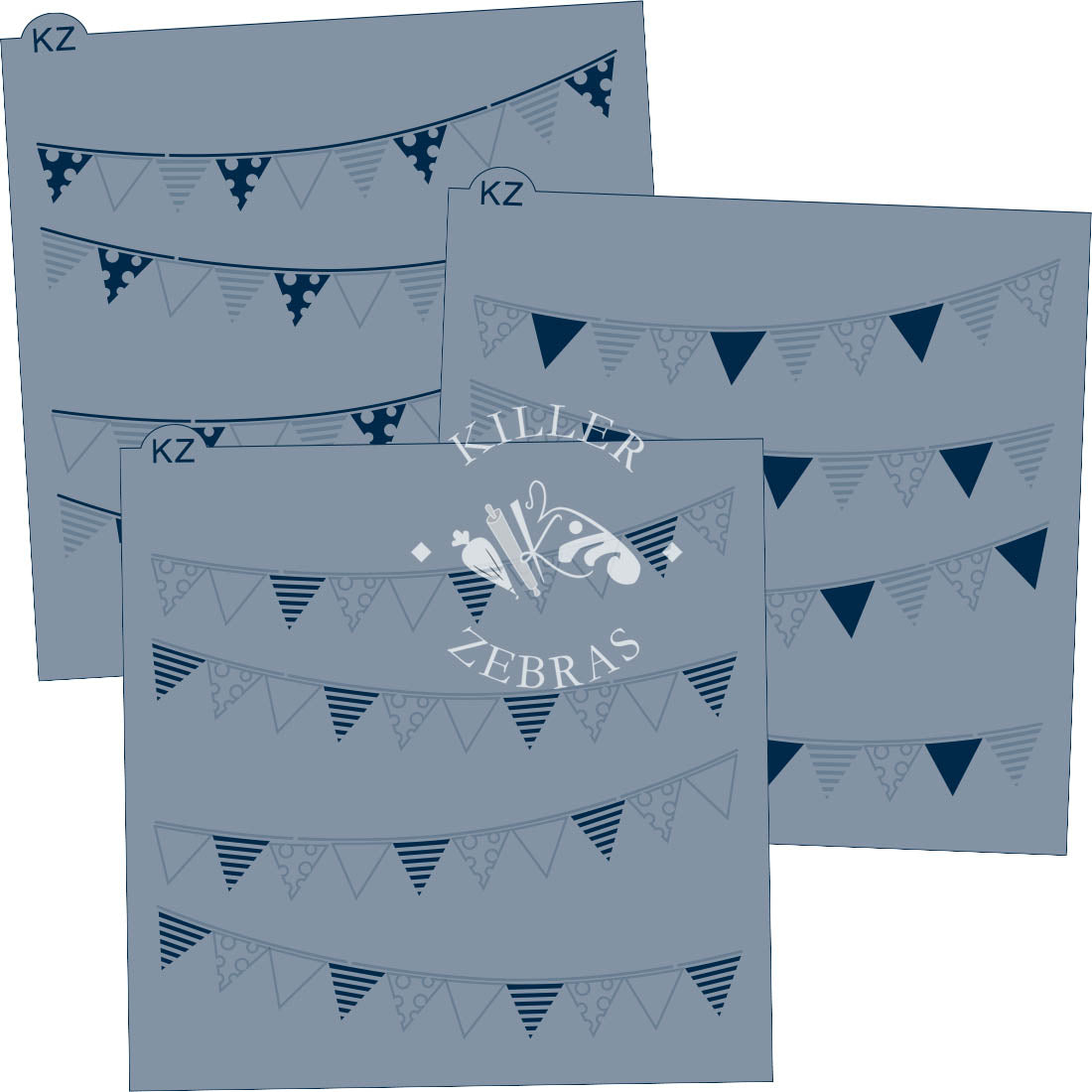 5.5 x 5.5 Stencil Flag Banner – Layered Cookie Stencil