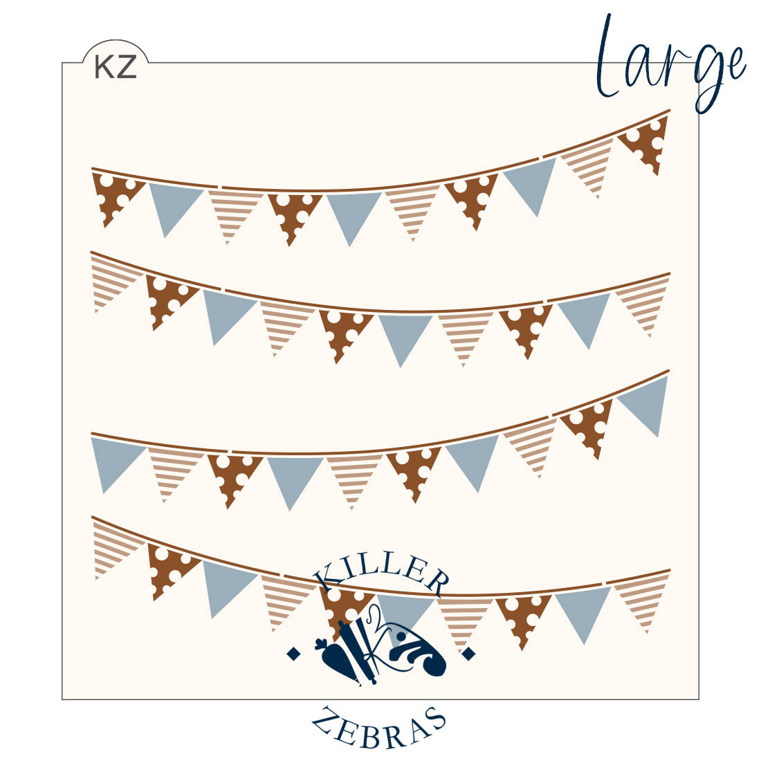 5.5 x 5.5 Stencil Flag Banner – Layered Cookie Stencil