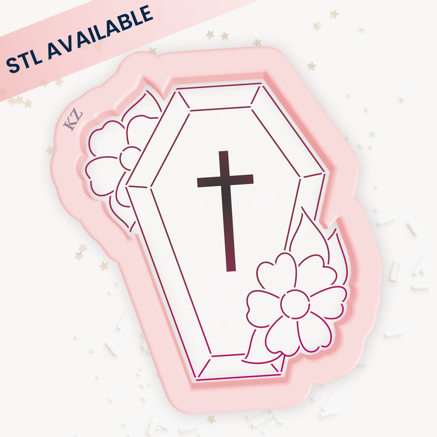 Cookie Cutters Floral Coffin Cutter/Stencil