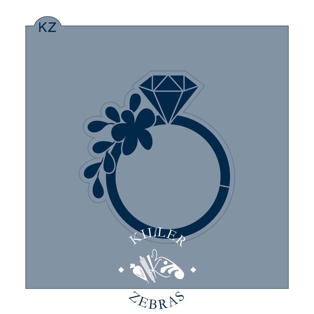 Cookie Cutters Floral Diamond Ring – Cookie Cutter &amp; Stencil Set